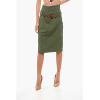 Fuste lungi Back Split Longuette With Logoed Belt Femei