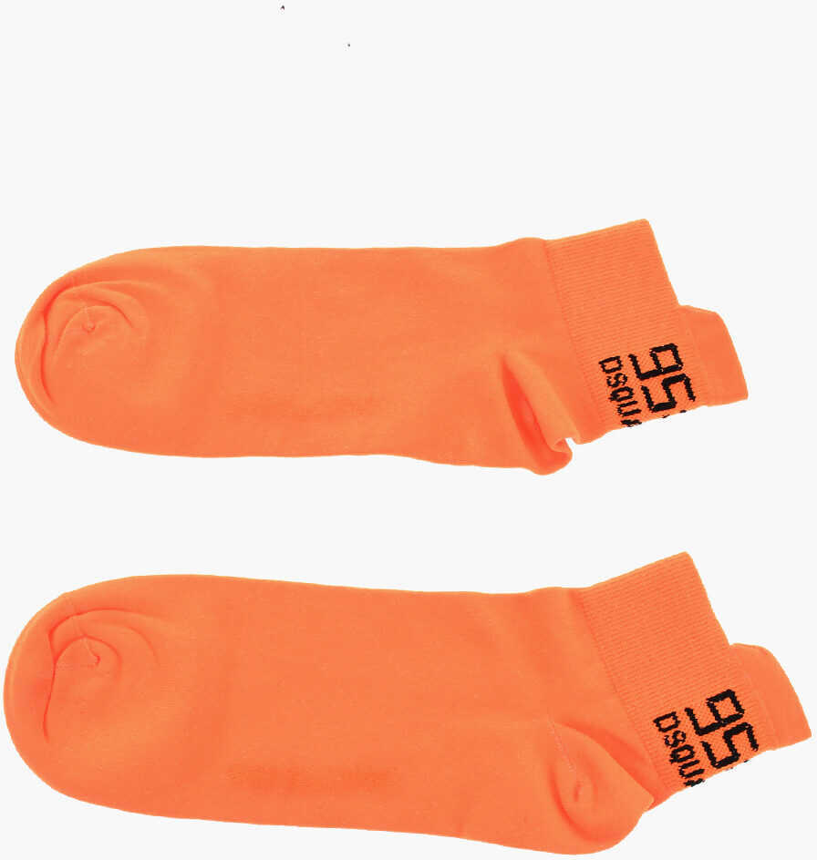 Sosete DSQUARED2 Stretch Nylon Low-Cut Socks With Contrasting Details Orange Barbati (BM 18598978) 2