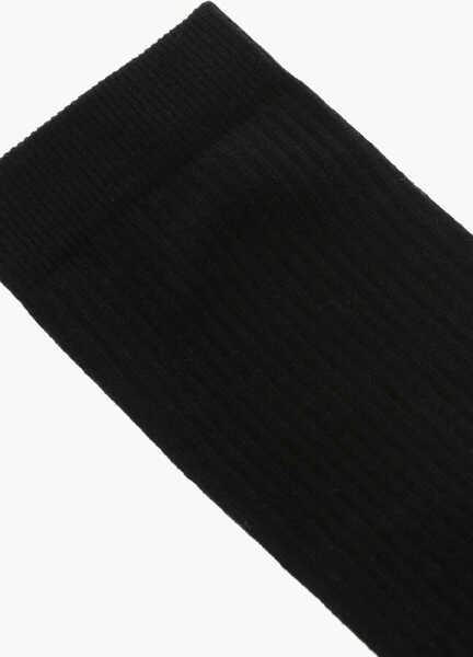 Sosete DSQUARED2 Solid Color Long Socks With Logo Black Barbati (BM 18598984) 2