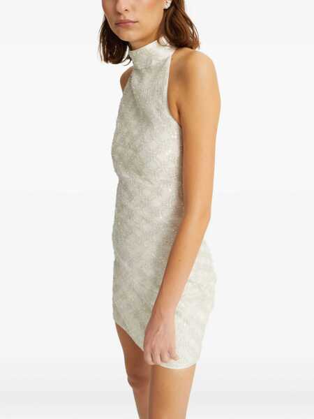 Rochii ROTATE Birger Christensen Rotate Birger Christensen Cream Mini Dress With All-Over Sequins And Halter Neck WHITE Femei (BM 18599439) 4