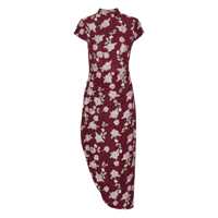 Rochii Rotate Birger Christensen Asymmetrical Mesh Midi Dress With Floral Embroidery Femei