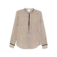 Camasi Forte_Forte Brown Polka Dot Print 'My Shirt' Shirt With Knotted Collar Femei