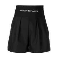 Pantaloni casual Alexander Wang Safari Short With Exposed Zipper And Logo Elastic Femei
