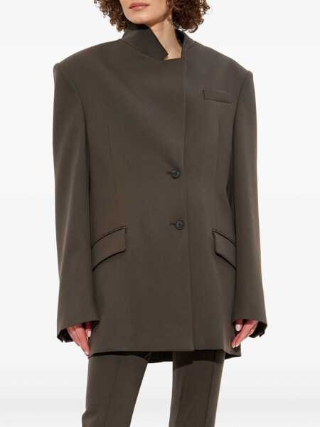 Sacouri THE ATTICO The Attico Brown Single-Breasted Blazer BROWN Femei (BM 18600108) 3