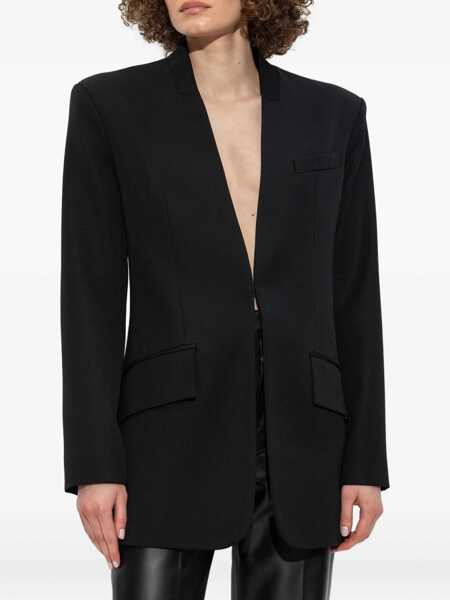 Geci THE ATTICO The Attico Black Wool Gabardine Jacket Black Femei (BM 18600111) 3