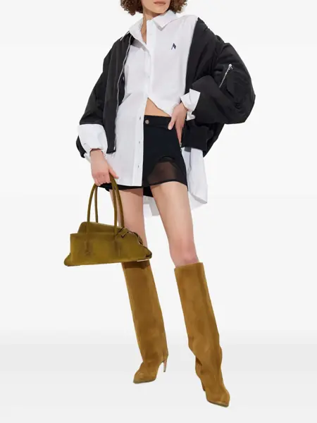 Fuste THE ATTICO The Attico Mini Skirt With A Transparent Mesh Panel Black Femei (BM 18600123) 2