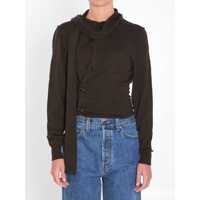 Cardigane Twisted Cardigan With Scarf Femei