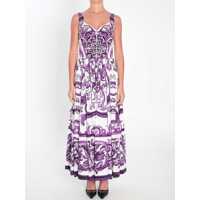 Rochii Long Dress With Maiolica Print Femei