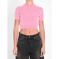 Topuri Chenille Pullover In Cotton Blend With Logo Femei