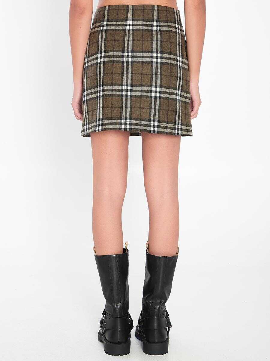 Fuste Burberry Check-Pattern Mini Skirt GREEN Femei (BM 18601005) 4