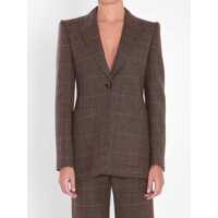 Geci Checked Wool Tailored Jacket Femei