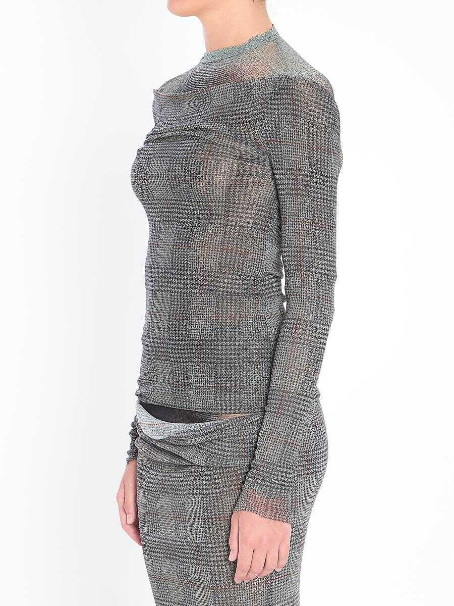 Topuri Jean Paul Gaultier Body Shadow And Prince Of Wales Top GREY Femei (BM 18601602) 2