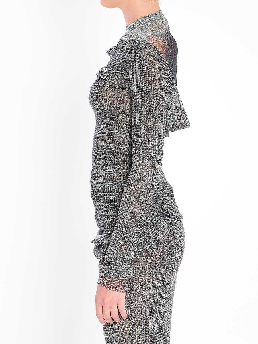 Topuri Jean Paul Gaultier Body Shadow And Prince Of Wales Top GREY Femei (BM 18601602) 3