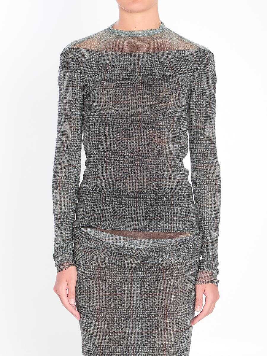 Topuri Jean Paul Gaultier Body Shadow And Prince Of Wales Top GREY Femei (BM 18601602) 1