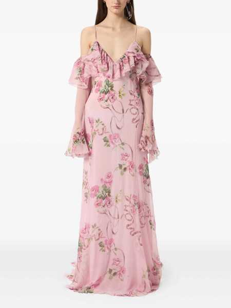 Rochii Blumarine Blumarine Pink Midi Dress ROSA/MAUVE ORCHID Femei (BM 18601854) 2
