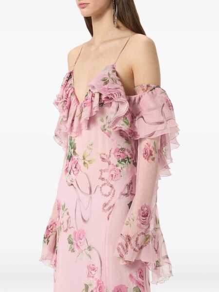 Rochii Blumarine Blumarine Pink Midi Dress ROSA/MAUVE ORCHID Femei (BM 18601854) 4