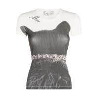 Tricouri Polo Blumarine White And Black T-Shirt Femei