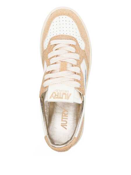 Sneakers AUTRY Autry Medalis Low Sneakers In White Leather With Sand Suede Inserts BIANCO E BEIGE Femei (BM 18602007) 4