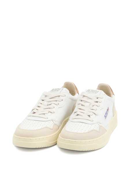 Sneakers AUTRY Autry White And Caramel Medalist Low Sneakers In Leather With Suede Inserts WHITE Femei (BM 18602016) 2