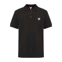 Tricouri Kenzo Black Cotton T-Shirt With Embroidered Tiger Logo Barbati