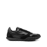 Sneakers Jil Sander Black Leather Lace-Up Sneakers With Suede Inserts Barbati