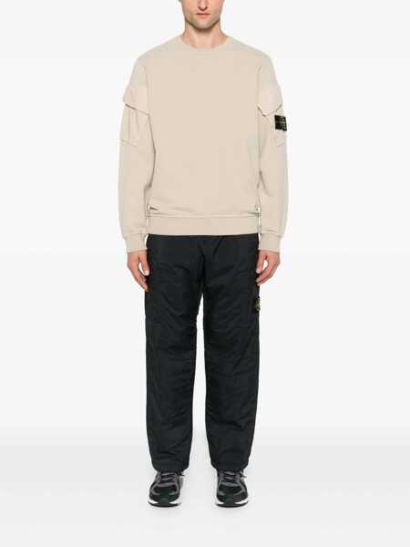Pulovere Stone Island Stone Island Crew Neck Sweater With Logo Patch Beige Barbati (BM 18603612) 2