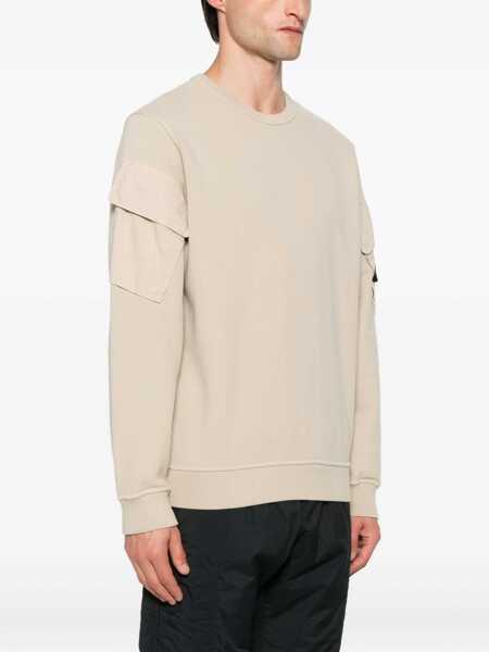 Pulovere Stone Island Stone Island Crew Neck Sweater With Logo Patch Beige Barbati (BM 18603612) 3