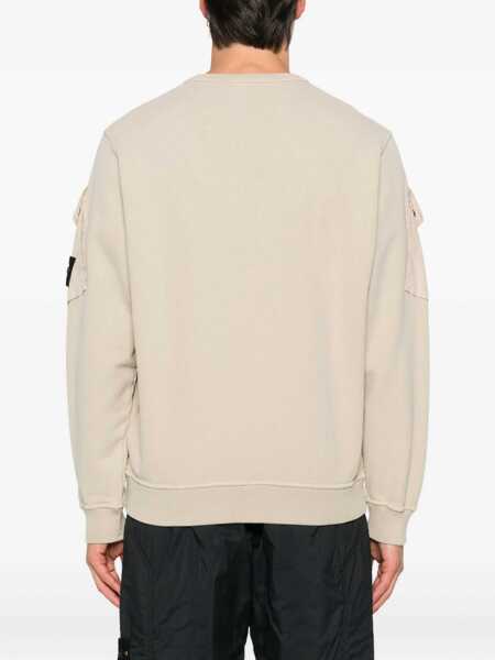 Pulovere Stone Island Stone Island Crew Neck Sweater With Logo Patch Beige Barbati (BM 18603612) 4