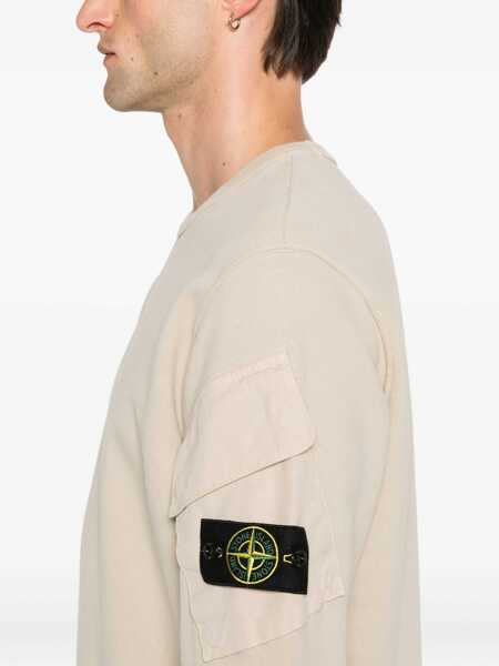 Pulovere Stone Island Stone Island Crew Neck Sweater With Logo Patch Beige Barbati (BM 18603612) 5