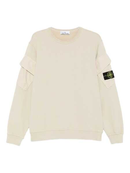 Pulovere Stone Island Stone Island Crew Neck Sweater With Logo Patch Beige Barbati (BM 18603612) 1