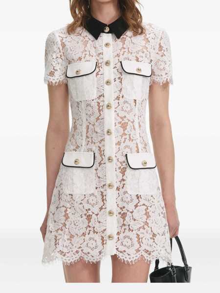 Rochii Self-Portrait Self-Portrait Embroidered Floral Lace Mini Dress WHITE Femei (BM 18604107) 1