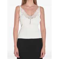 Topuri Self-Portrait Lace Details V-Neck Tank Top Femei