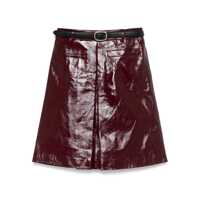 Fuste Self-Portrait Leather Mini Skirt With Belt Femei