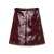 Self-Portrait Self-Portrait Leather Mini Skirt With Belt Red