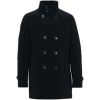 Paltoane Herno Blue 'Peacot' Double-Breasted Coat Barbati