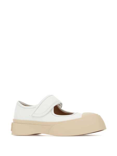 Sneakers Marni Mary Jane White Sandals With Touch-Strap Closure And Logo Patch On The Rear In Leather Woman WHITE Femei (BM 18604632) 2