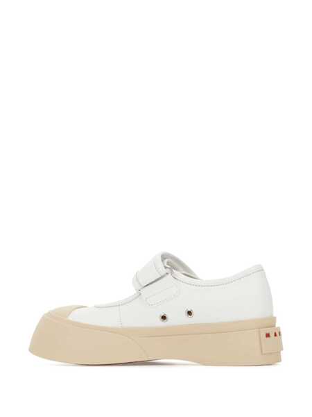 Sneakers Marni Mary Jane White Sandals With Touch-Strap Closure And Logo Patch On The Rear In Leather Woman WHITE Femei (BM 18604632) 3