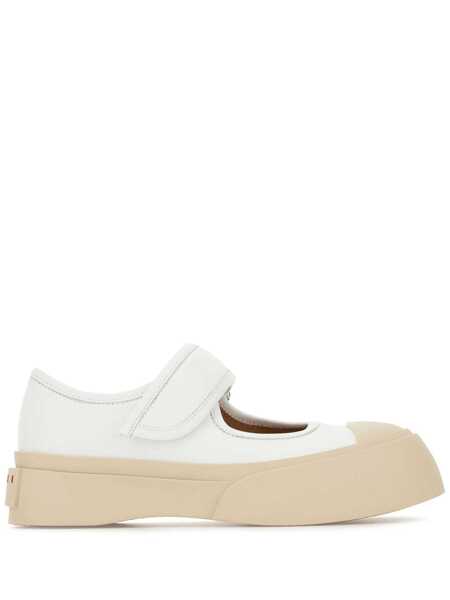Sneakers Marni Mary Jane White Sandals With Touch-Strap Closure And Logo Patch On The Rear In Leather Woman WHITE Femei (BM 18604632) 1