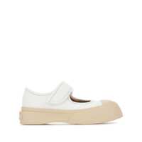 Sneakers 'Mary Jane' White Sandals With Touch-Strap Closure And Logo Patch On The Rear In Leather Woman Femei