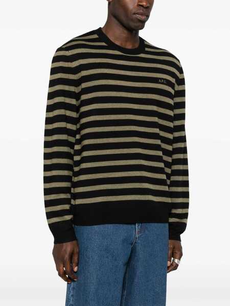 Pulovere A.P.C. A.P.C. Pull Matthias NOIR/KAKI Barbati (BM 18604950) 3