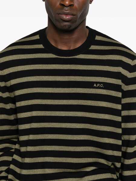 Pulovere A.P.C. A.P.C. Pull Matthias NOIR/KAKI Barbati (BM 18604950) 5