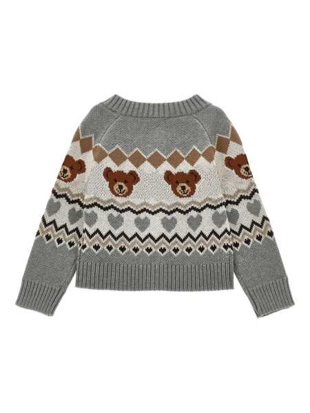 Cardigane Monnalisa JAQUARD MIX WOOL CARDIGAN White Fete (BM 18605214) 2