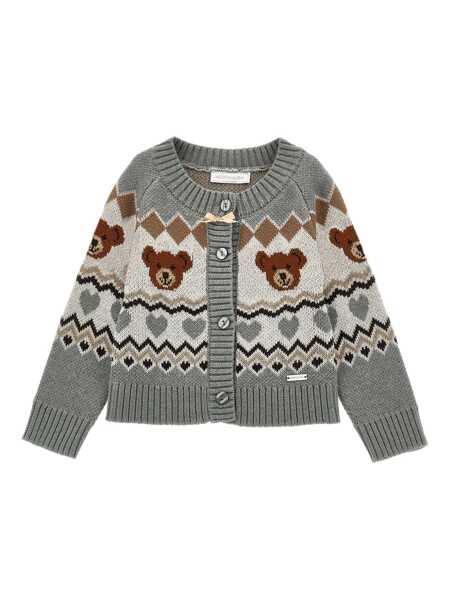 Cardigane Monnalisa JAQUARD MIX WOOL CARDIGAN White Fete (BM 18605214) 1