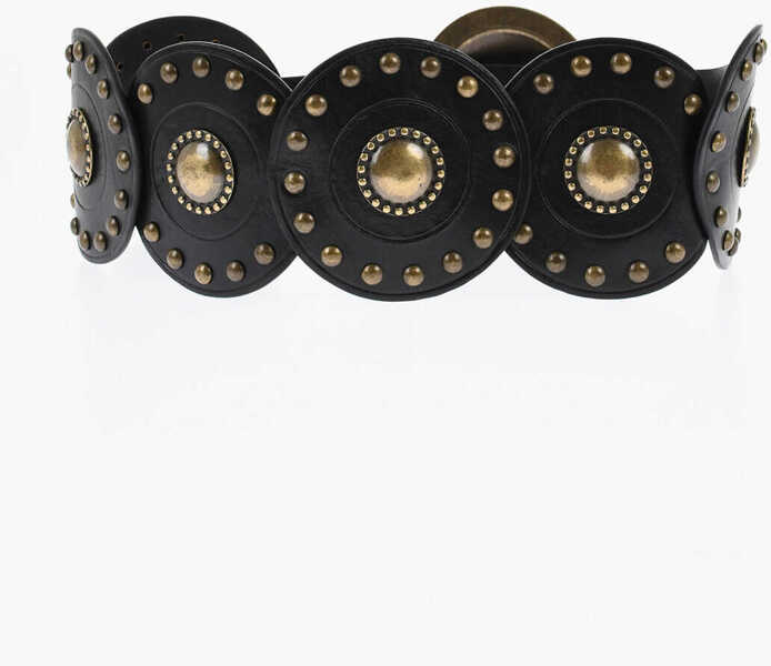 Curele DSQUARED2 Oversized Studded Leather Belt 110Mm Black Femei (BM 18605302) 3
