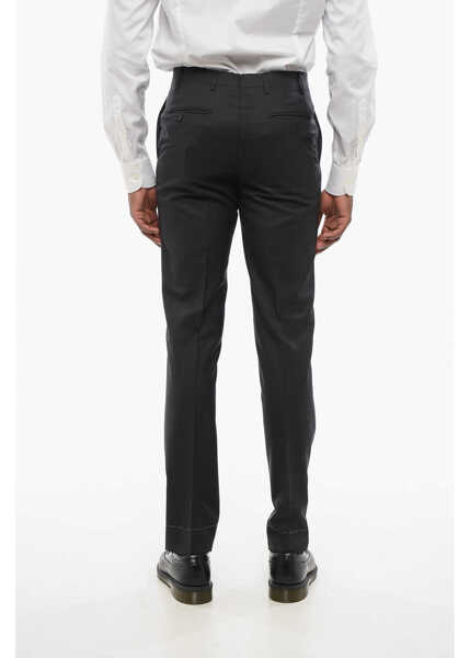Pantaloni eleganti CORNELIANI Cool Wool Pants With Belt Loop Black Barbati (BM 18605317) 2