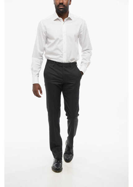 Pantaloni eleganti CORNELIANI Cool Wool Pants With Belt Loop Black Barbati (BM 18605317) 4