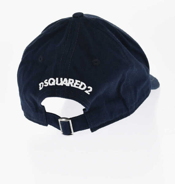 Caciuli DSQUARED2 Vintage Effect Cap With Contrasting Print Blue Barbati (BM 18605332) 3