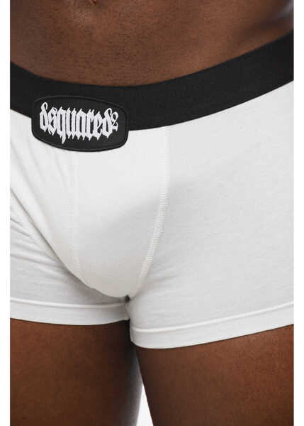 Lenjerie intima DSQUARED2 Cotton Boxer With Logoed Band White Barbati (BM 18605335) 3