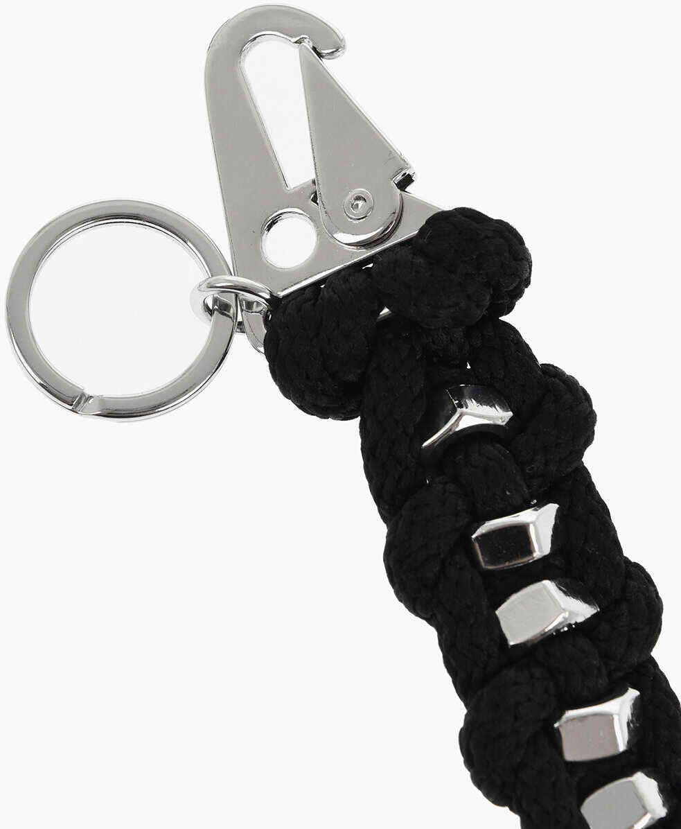 Brelocuri DSQUARED2 Fabric Keyring With Metal Details Black Barbati (BM 18605338) 3