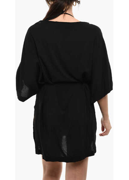 Rochii scurte DSQUARED2 Flared Icon Mini Dress With Double Side Splits Black Femei (BM 18605341) 2